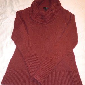 A.N.A. Cozy Red Knit Turtleneck Sweater (Med)